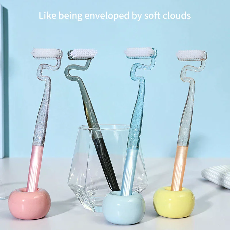 S-Shape Toothbrush Soft Interdental Soft Bristled Tongue Coating Brush For Adults And Men Soft Bristled Tongue Coating Interden