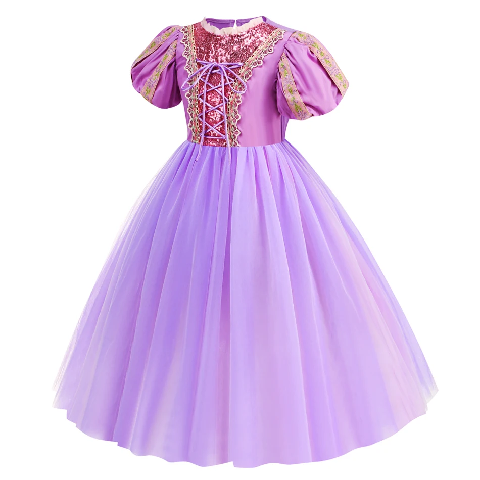 Disney Prinzessin Kleid Rapunzel Kostüm Kinder Mädchen Halloween Cosplay Geburtstags feier Kleider Kleider Kinder Kleidung Outfit 6y