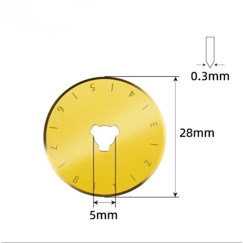 10 Pcs/Lot 28 45 60mm  SKS-7 material titanium plated small round blade for cutting cloth, leather, paper, roller cutting blade
