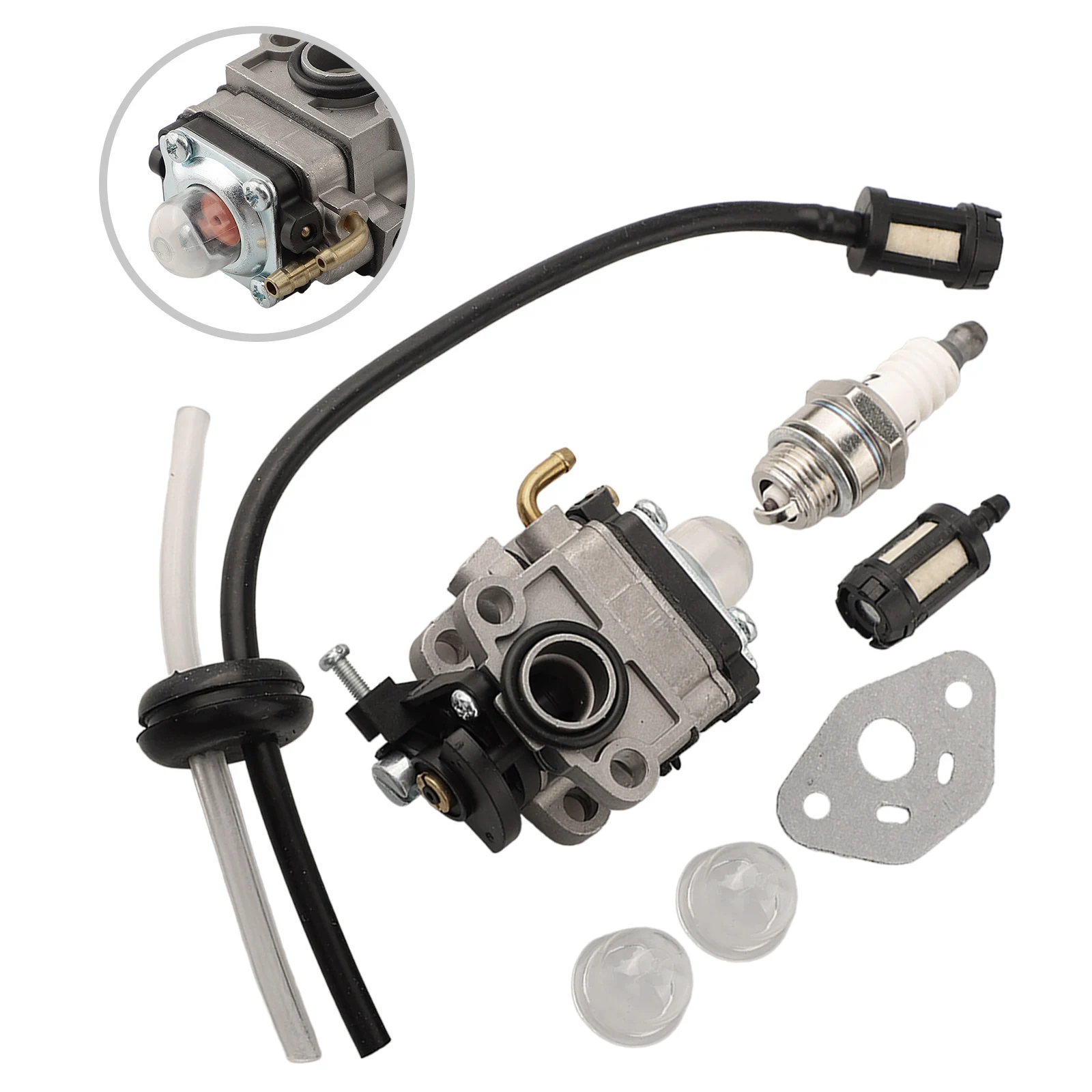 Practical Carburetor Kit 6690512 For Tanaka TBC-225 TBC-225C Fuel Pipeline Primer bulbs Spark plug String trimmer