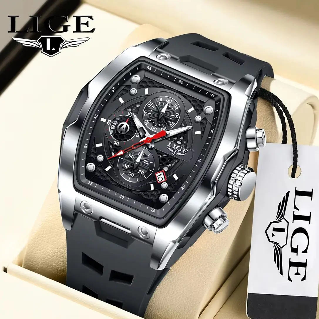 

LIGE mens wristwatch 2026 Fashion Business Military male watch quartz Chronograph Clock Calendar Waterproof military watches men