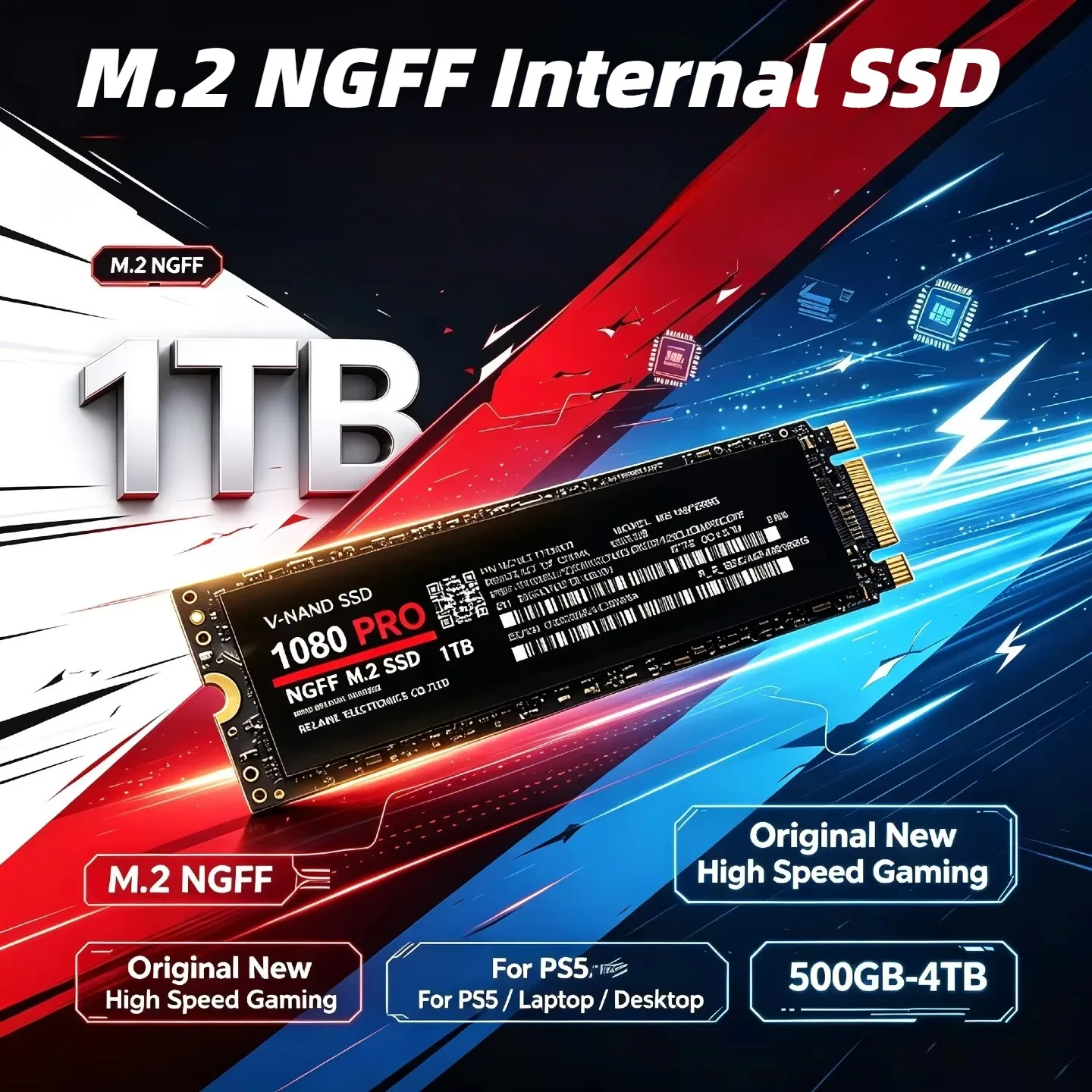 New Original M.2 NGFF Internal SSD High Speed Gaming Internal Drive Storage Upgrade For PS5 Laptop Desktop PC Student 1TB 2TB