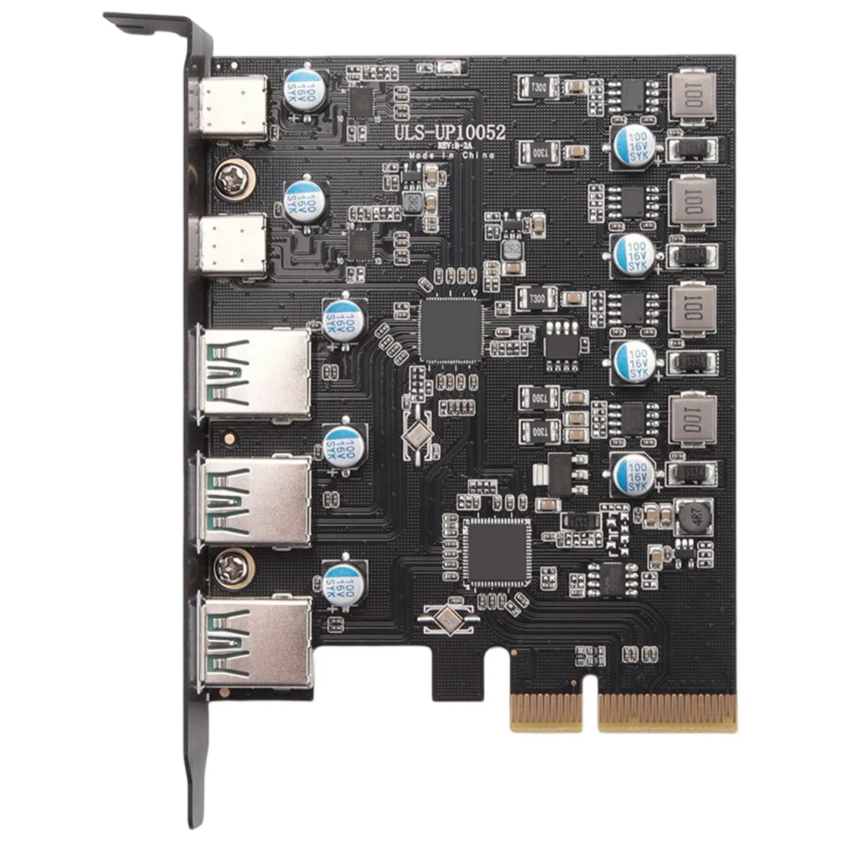 Carte PCIe vers USB 3.2 Isabel 2 avec bande passante 10Gbps Convertisseur 5 ports (3X USB-A -2X USB-C) Mathiateur PCIE pour Windows 10/8