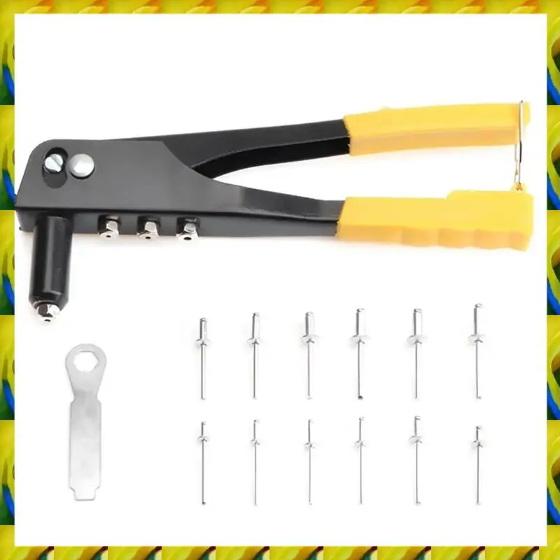 WFF Rivettatrice per impieghi gravosi 120 pezzi Rivetti ciechi Utensili manuali Kit di assortimento Strumento per dadi per rivetti Arancione