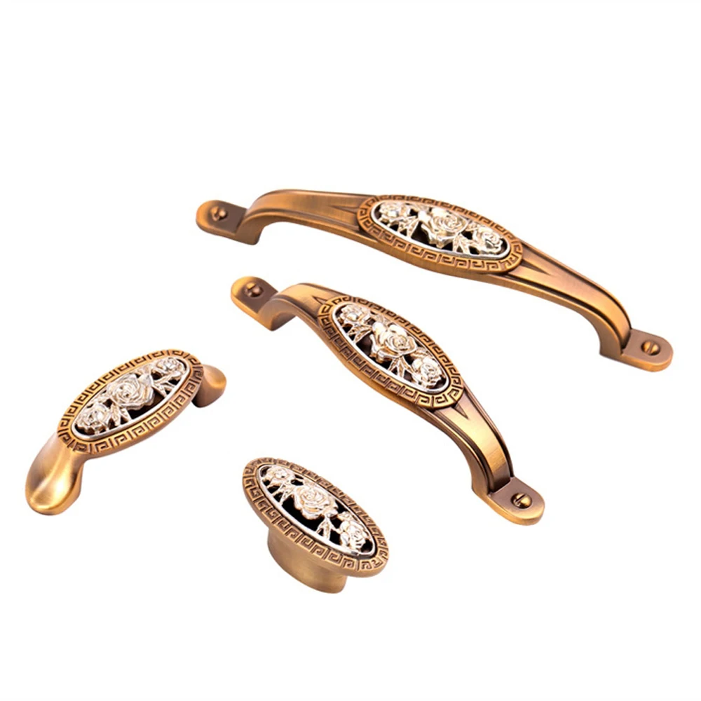 Classic Red Bronze handle For Furniture Door Handle Kitchen Cabinets Pulls Drawer Knobs Wardrobe Cupboard Dresser Door Handles