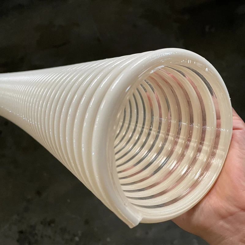 2025Flexible Plastic Reinforced PU Pipe with Corrugated Spiral Water Pump, Flexible Hose Through Material Pipe