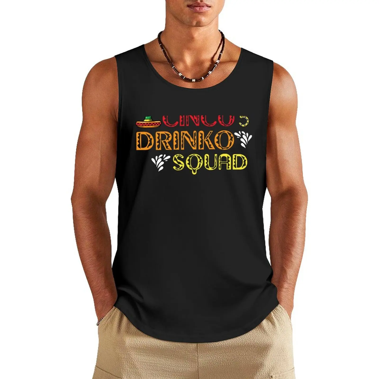 Cinco Drinko Squad , cinco de mayo Tank Top muscular man sleeveless gym shirts male gym shirt men gym clothes for man