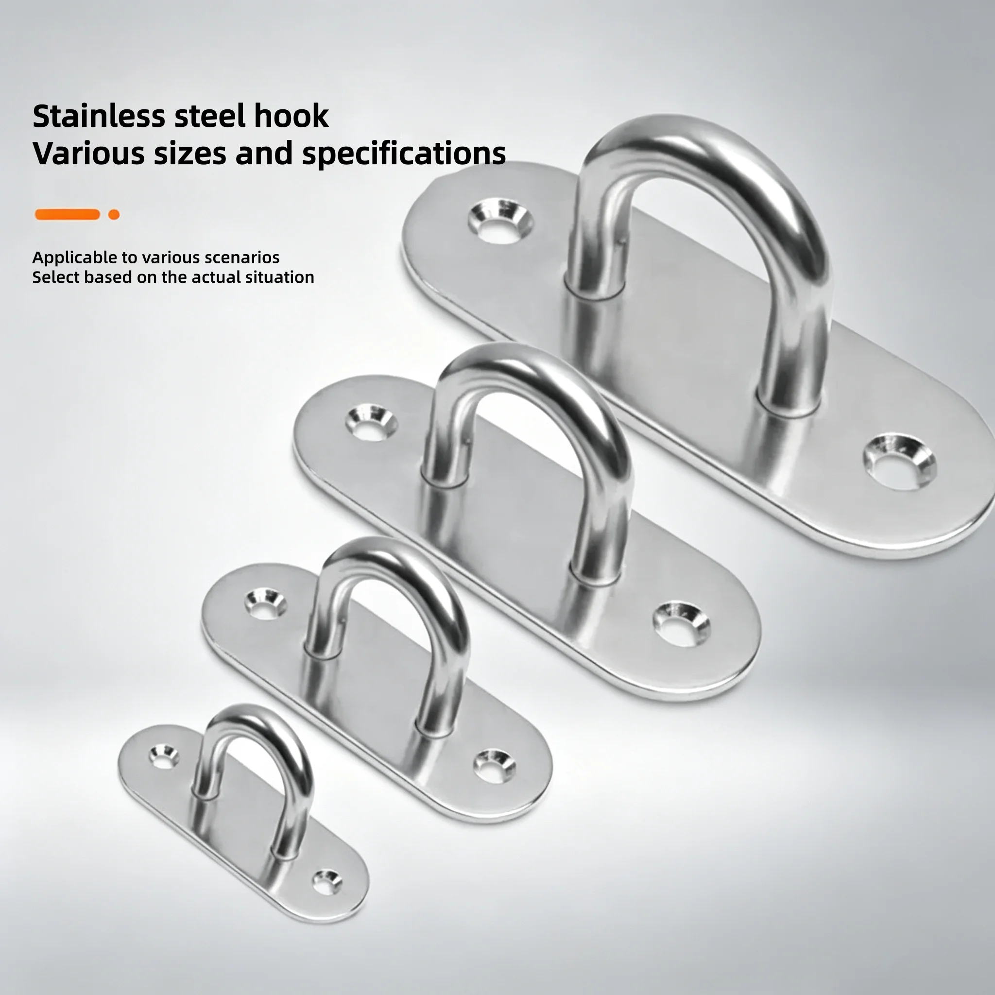 1PC Wall-mounted hook, U-shaped stainless steel ceiling mounting plate, suitable for fixing the door latch of fan lamps