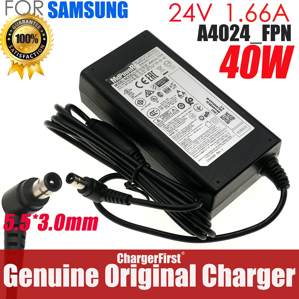 24V 1.66A  AC DC Adapter A4024-FPN Charger for Samsung Soundbar K550 HW K450 HW-H750 HW-K650 HW-N450 HW-M430 A6024_ FPN
