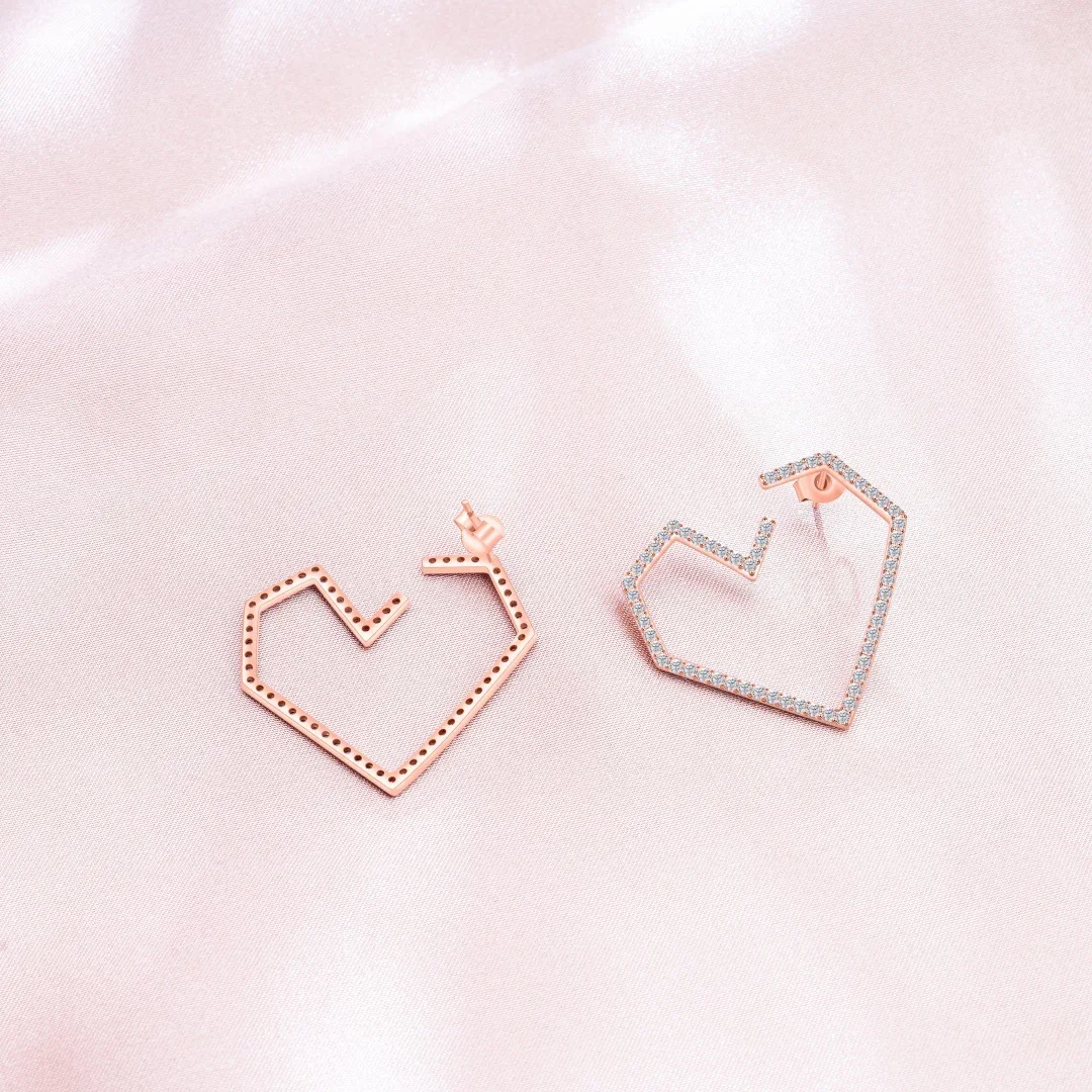 

Нежные блестящие серьги-кольца с муассанитом в форме сердца Butterflykiss для женщин и девочек, стерлинговое серебро S925, позолоченные ювелирные изделия