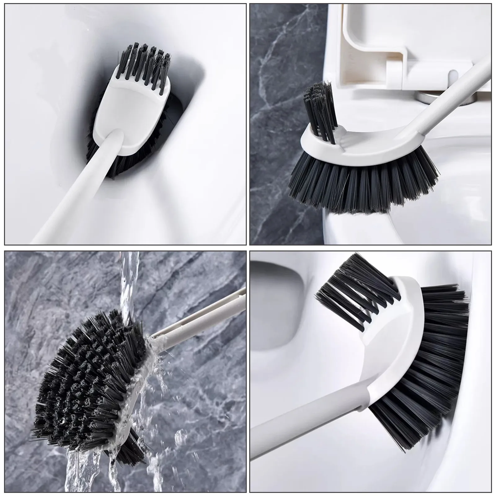 Long Handle Toilet Brush Bathroom Toilet Bowl Scrubber Soft Bristles Non Scratch Cleaning Tool Wall Mountable Hygienic Easy