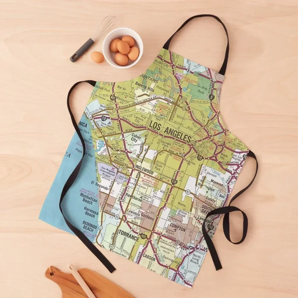 

Los Angeles Map Apron Chef Accessories work ladies professional hairdresser useful gadgets for home Apron
