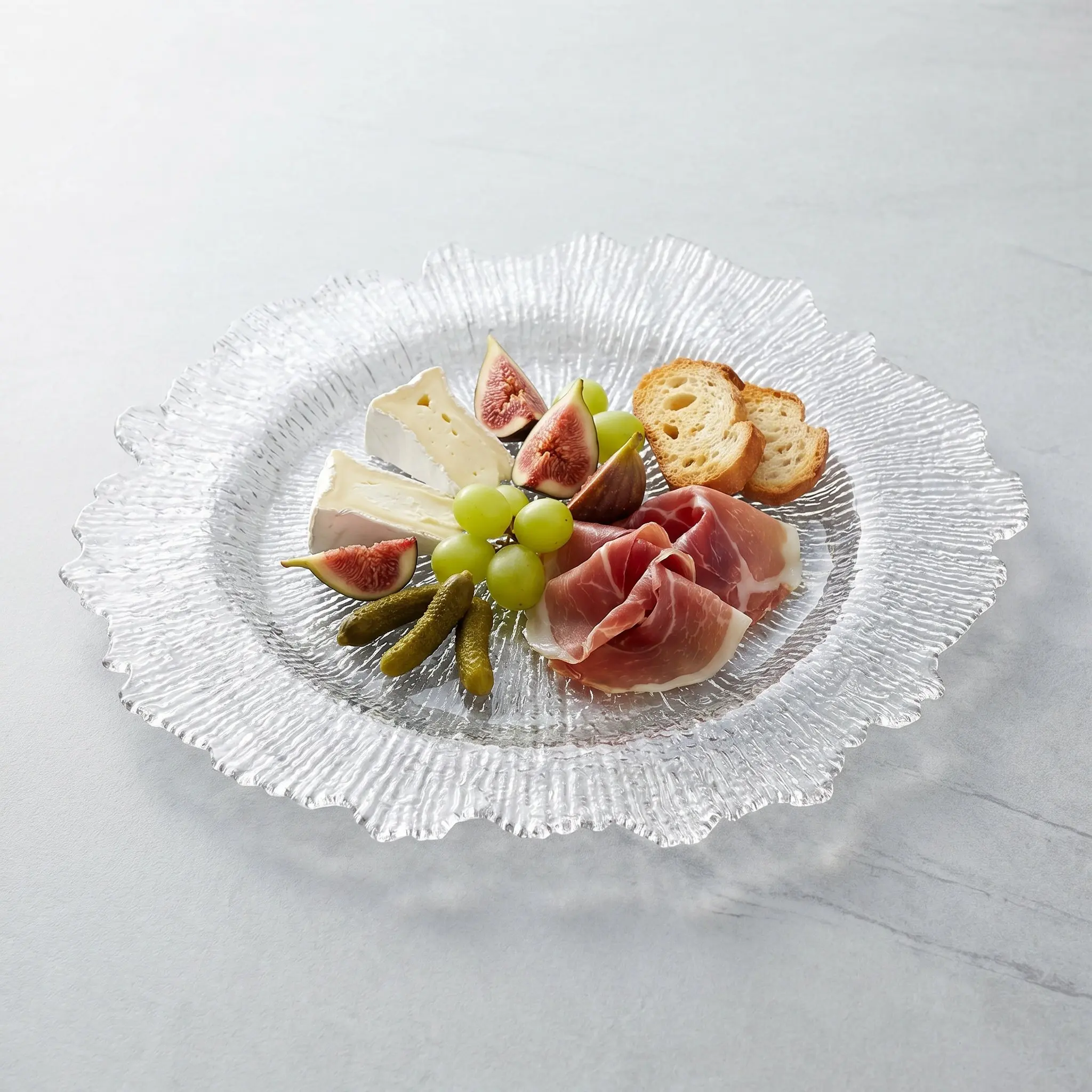 6Pcs Reef Plastic Charger Plates Silver Scalloped Rim Unbreakable Serving Plates Wedding Reception Dinner Party Tableware 13