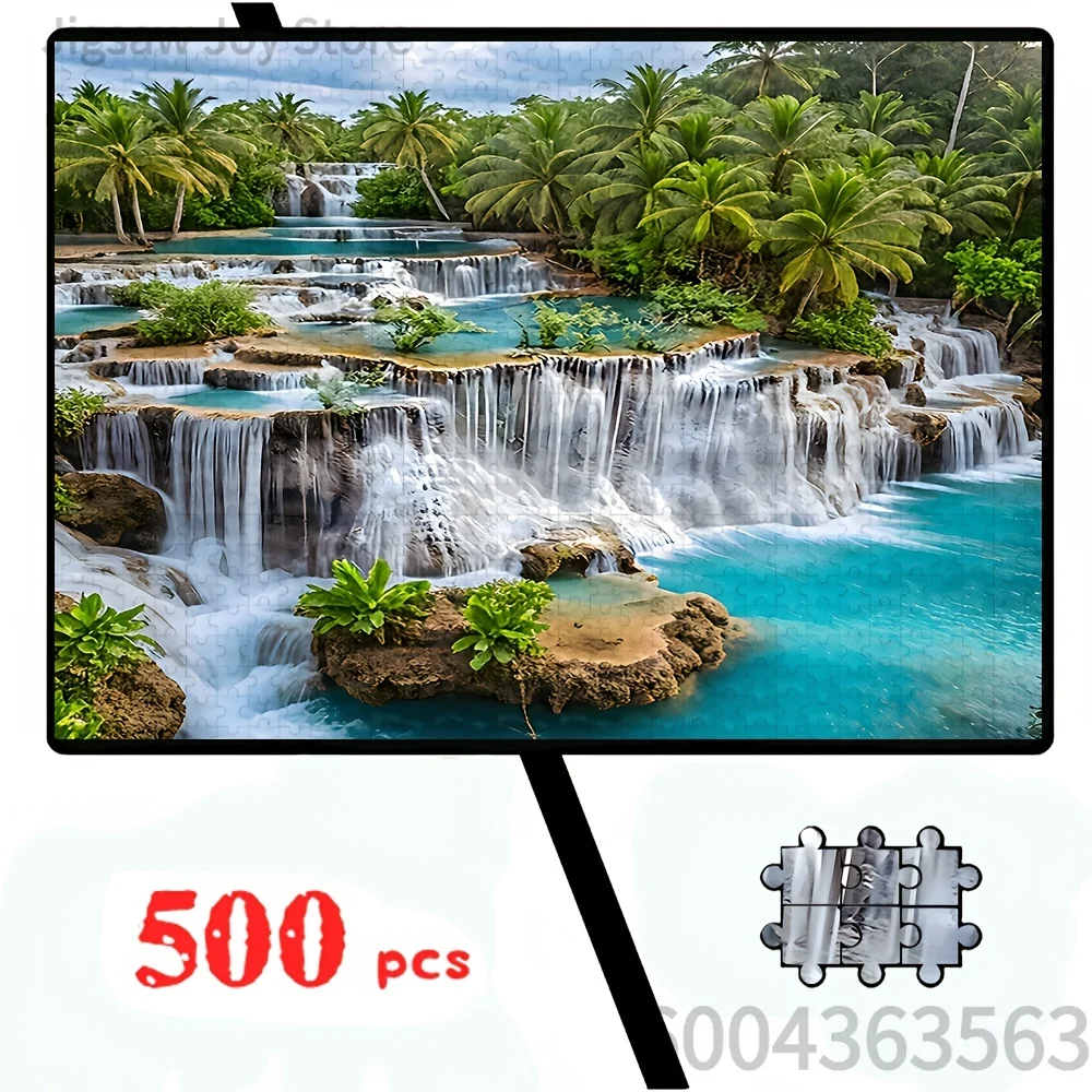Beautiful Rural Creek Scene & Surreal Cosmic Ocean Mosaic Puzzle Stress Relief Desktop Ornament Hobby Collection For Adults