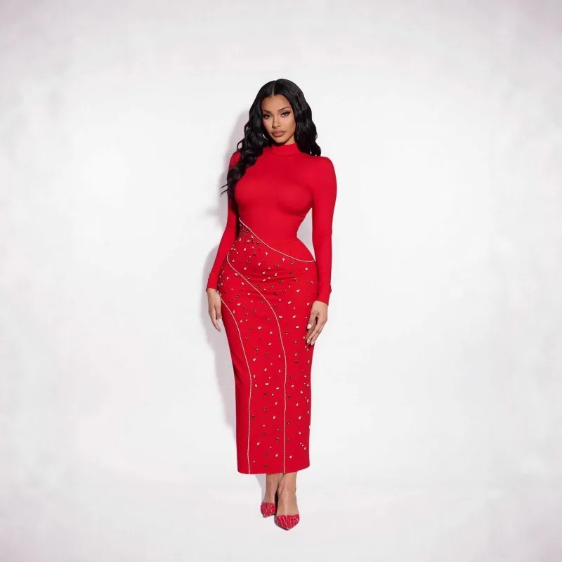 

Women Dress Luxury Temperament Bandage Evening Dress