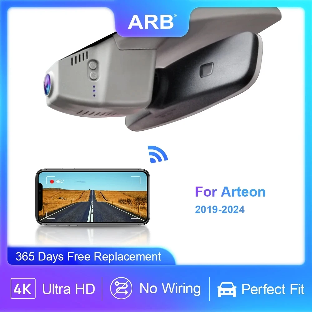 Dash Camera for VW Volkswagen Arteon 2024 2023 2022 2021 2020 2019, ARB 4K OEM Look Car DVR WIFI Connect Control by APP