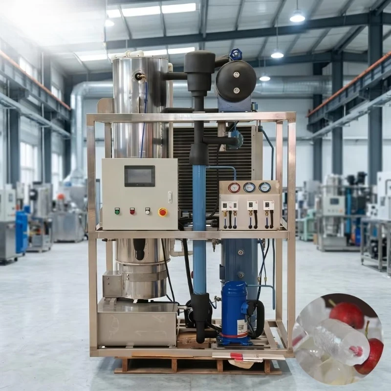 Industrial 1T Tube Ice Maker 220V Single Phase Motor Pump High Output for Small Business Cold Storage Custom