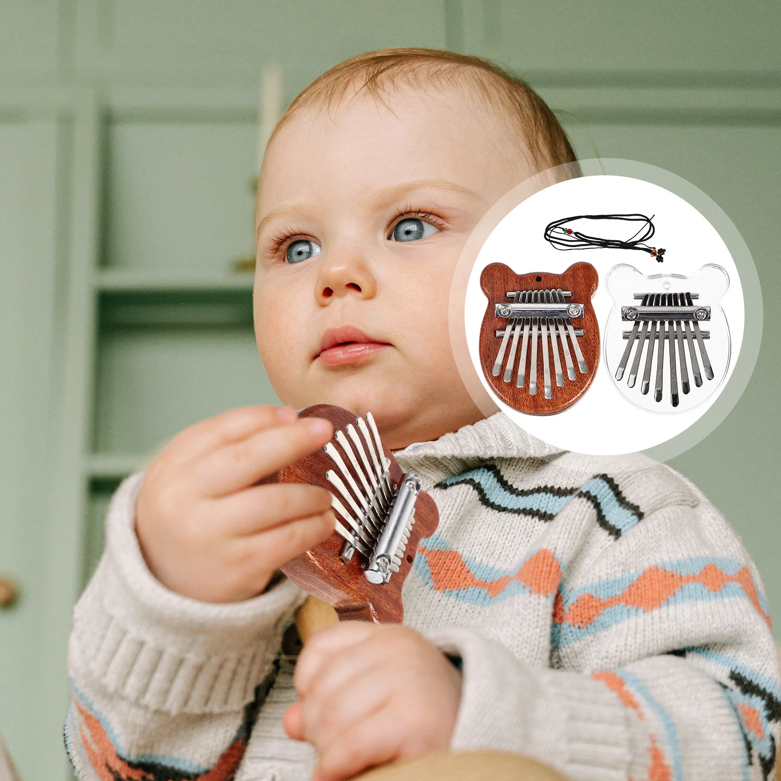 

2Pcs Mini Kalimba 8 Note Thumb Piano Portable Cartoon Style Small Musical Instrument for Kids Beginners Outdoor Relaxation