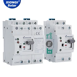 XIONGISOLAR DIN Rail Mini ATS Automatic Transfer Switch 6A~63A 2P 4P 220V Dual Power Selector Switches for Generator