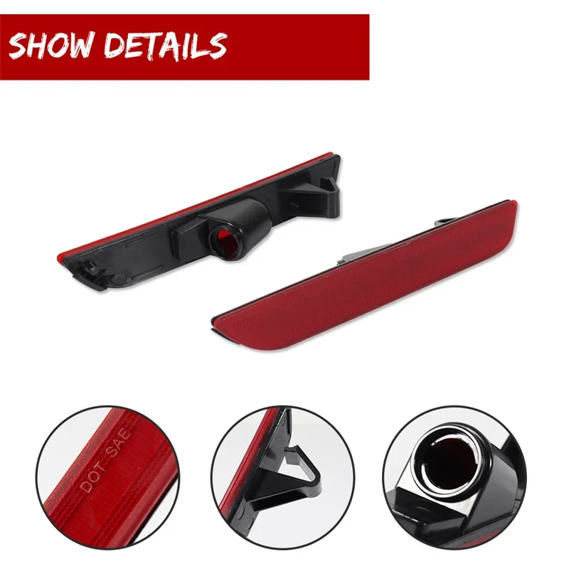 For Ford Mustang 2010 2011 2012 2013 2014 Front / Rear Bumper Side Marker Light Cover Shells Smoked / Amber / Red Lens No Bulb