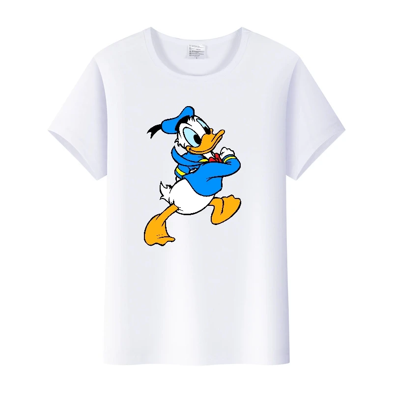 Top da donna Disney Cartoon camicetta Donald Duck Fashion Mickey Mouse Summer Child t-shirt t-shirt allentata Harajuku Streetwear anni '90 Tshirt