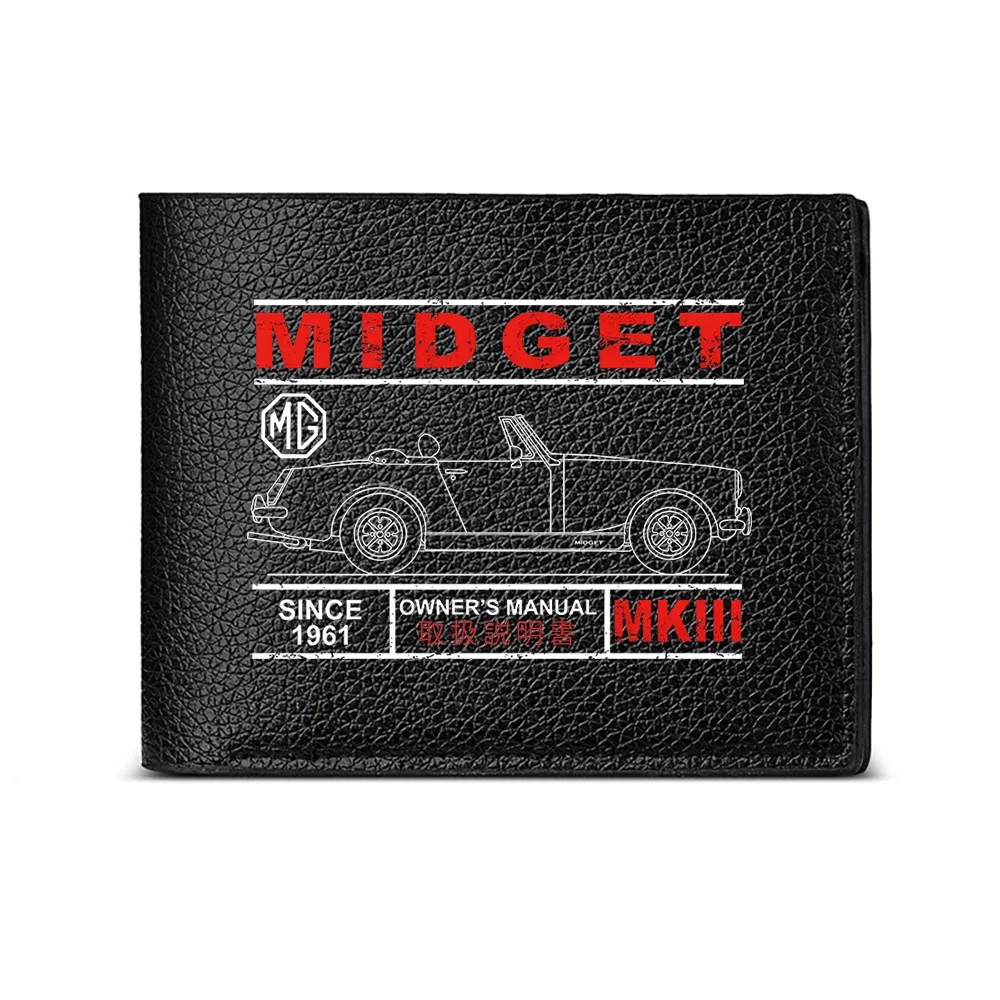 Midget Since 1961 Owner Manual Mkiii Classic Car Design Men's Wallet Card Holder Fashion Business Style