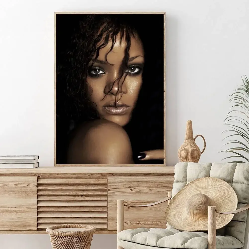 المغني R-ريهانا-مثير المشارك لا مؤطرة المشارك كرافت نادي بار ورقة خمر ملصق جدار الفن اللوحة غرفة نوم دراسة ملصقات #6