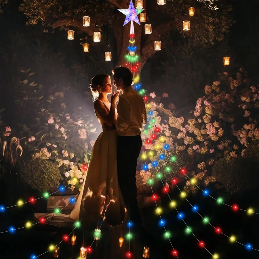 Guirnalda de luces LED con Control remoto, iluminación navideña, 8 modos, luz de jardín de hadas para boda, fiesta, decoración de árbol de Navidad