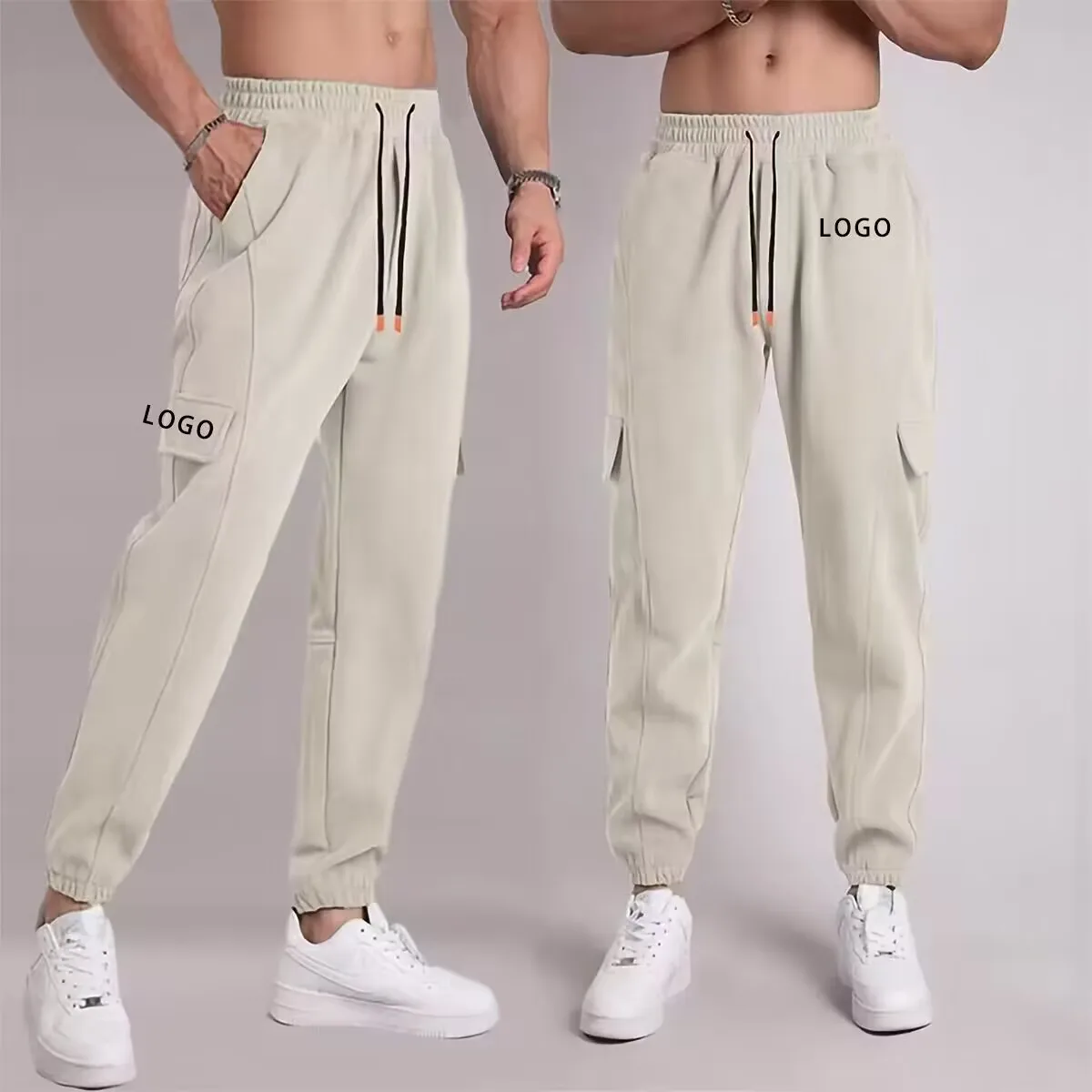 

Custom LOGO cotton polyester workwear pants New multi pocket men's light mature sports casual trend pants Wei pants
