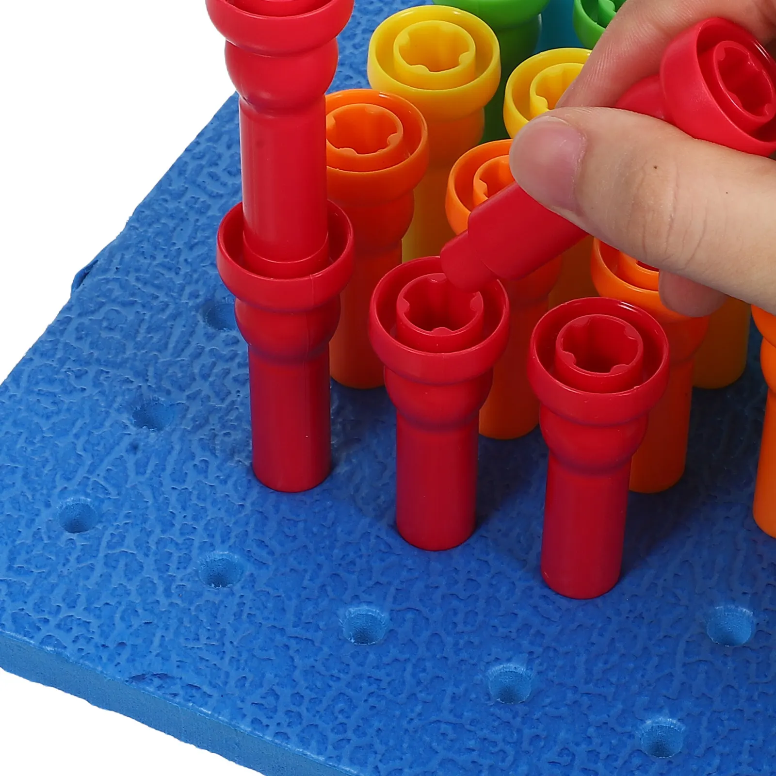 1Set Toddler Peg Board Set Early Learning Tool Fine Motor Skills Development Color Shape Sorting Counting Creativity Building