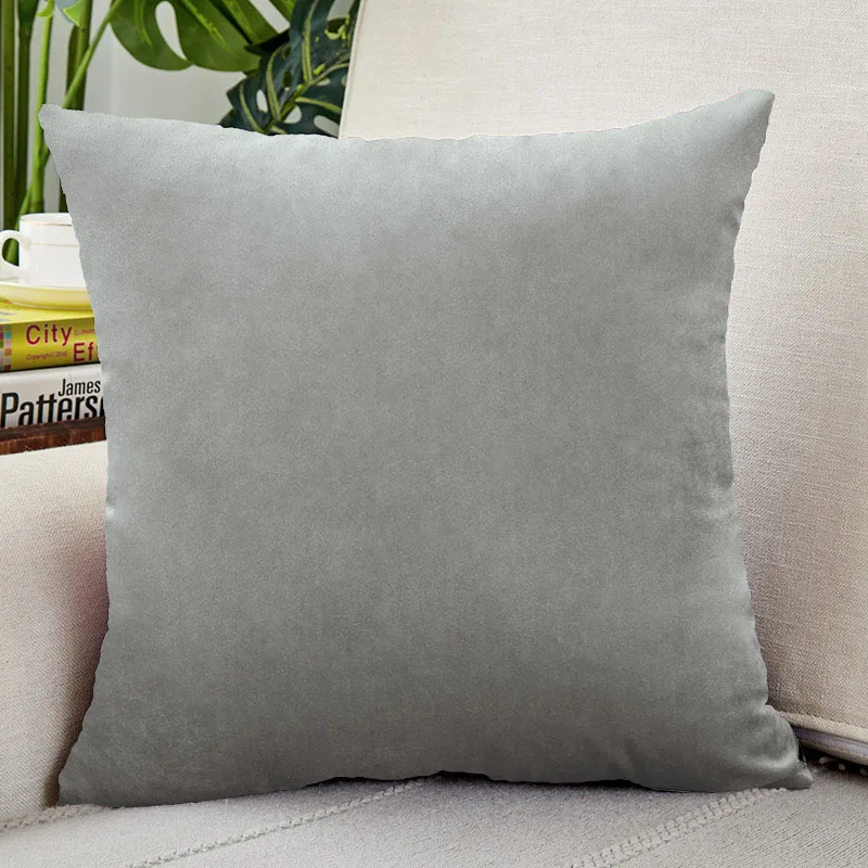 Light Gray Velvet Cushion Cover  45x45cm Pillow Case for Living Room Sofa Decoration Nordic Home Decor Throw Pillow Cover