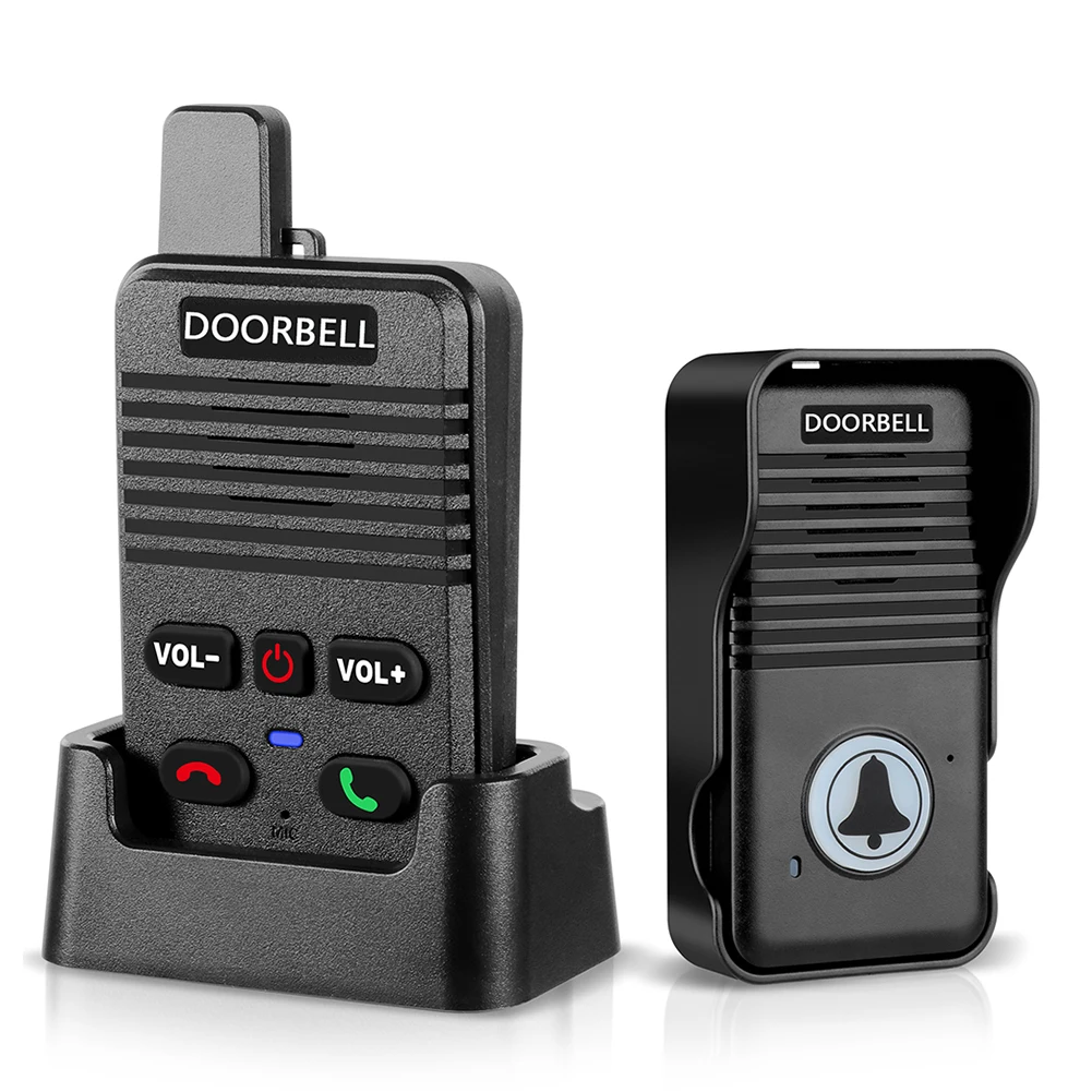Wireless Voice Duplex Intercom Doorbell with Rechargeable Battery House Home Audio Intercom System Doorbell for Factory Office
