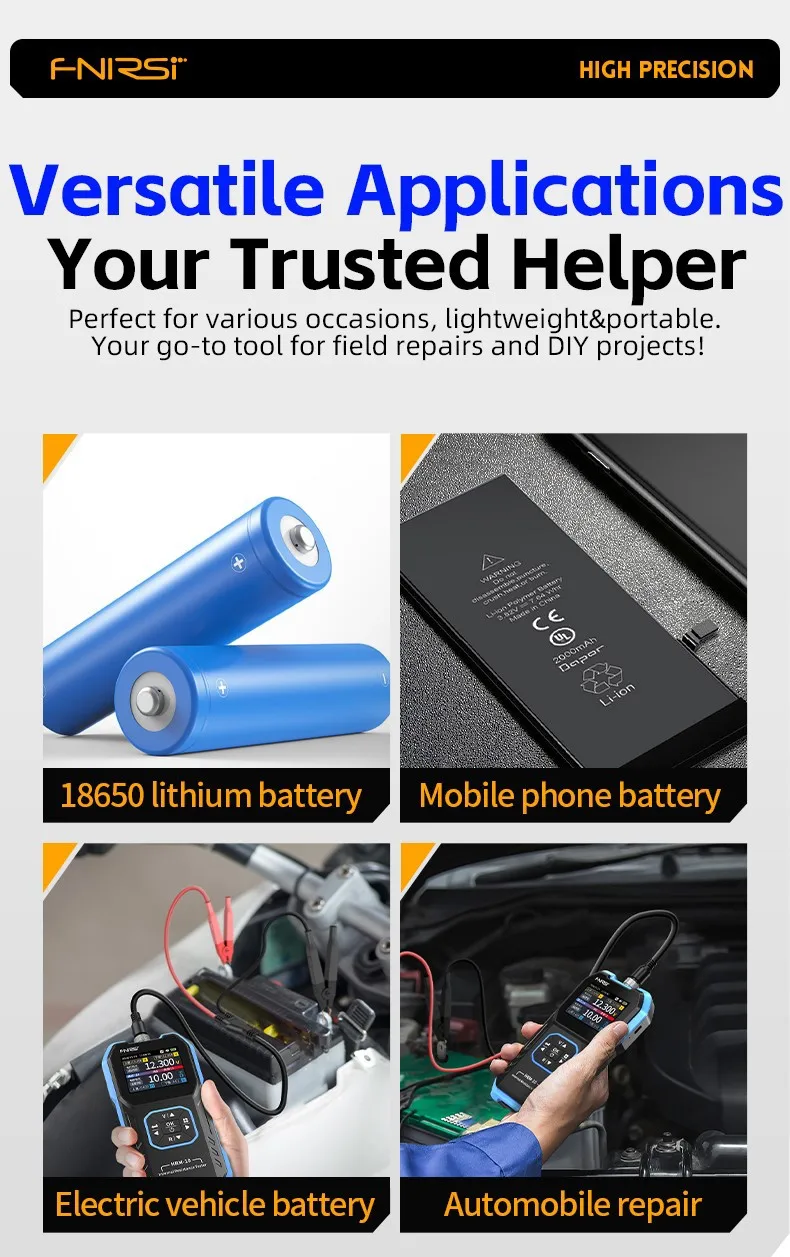 FNIRSI HRM-10 18650 Batteriespannungs-Innenwiderstandstester Hochpräziser Trithium-Lithium-Eisenphosphat-Batterietester – Detail 15