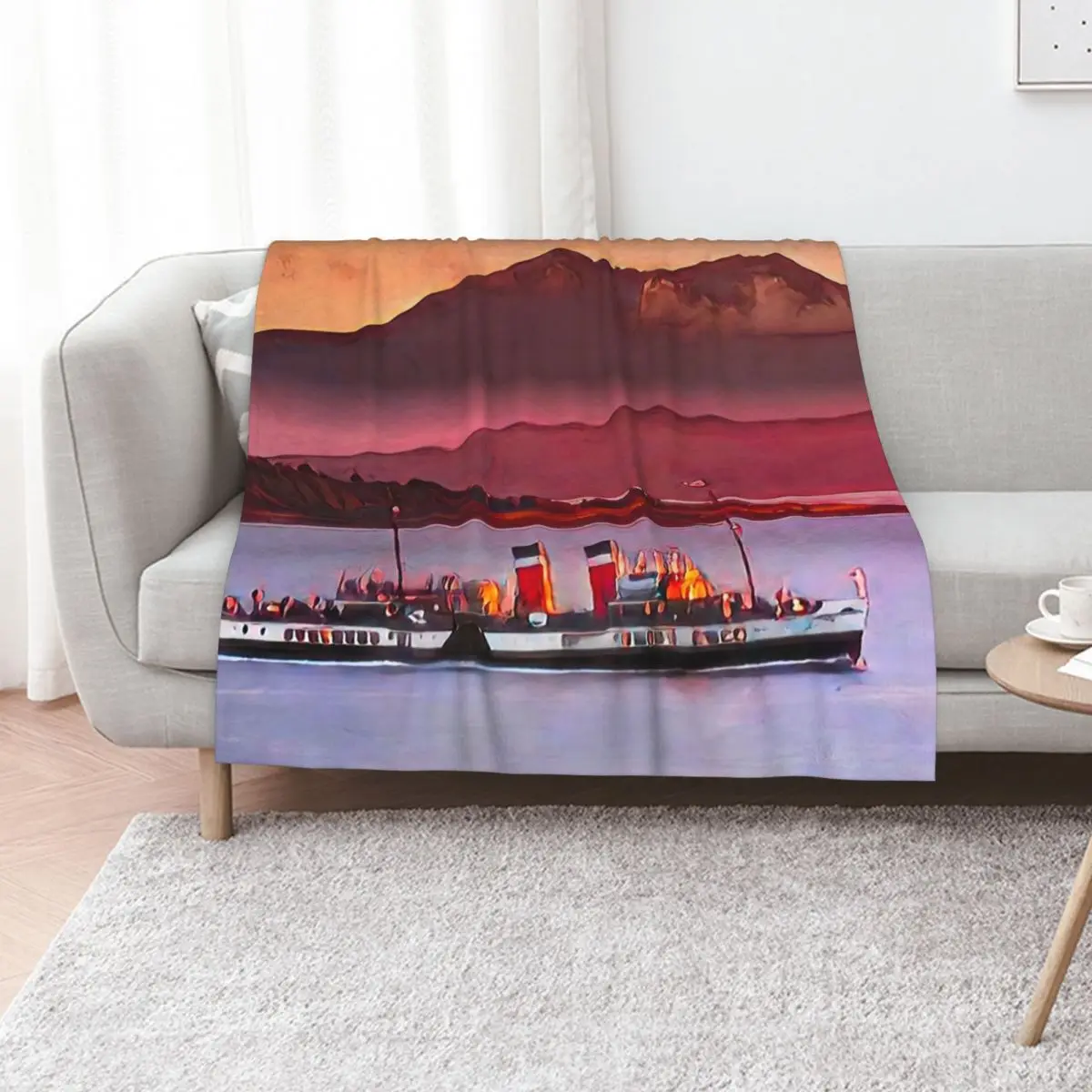 PS Waverley Sailing Up The Clyde Throw Blanket Luxury Throw Flannel for winter Sofa Quilt Picnic Kid'S Blankets