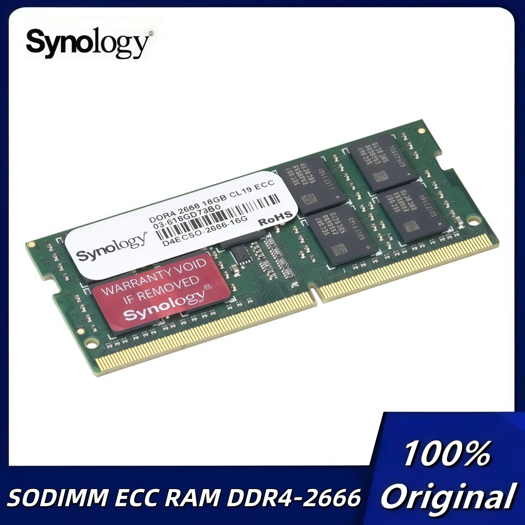 

Synology SODIMM ECC RAM DDR4-2666 16GB / 4GB (D4ECSO-2666-16G) DDR4 RAM Memory Module