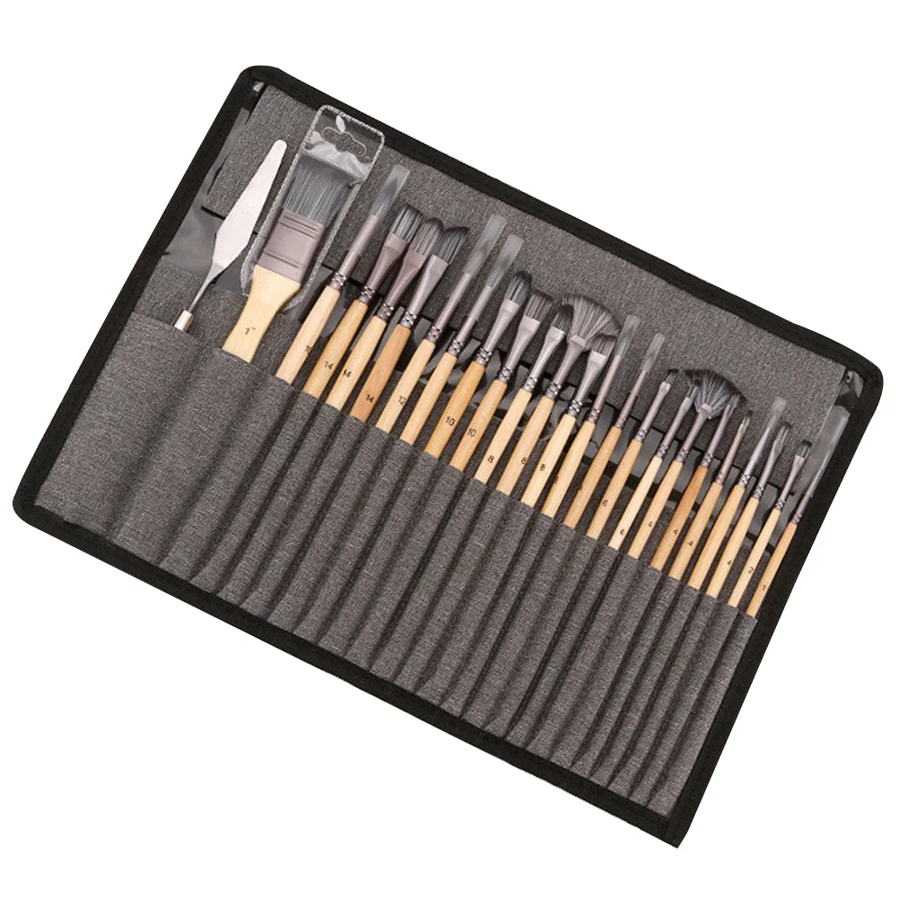 

24pcs Brush Painting Drawing Supplies Watercolor Oil Gouache Acrylic Craft Tools Detail Brushes Artist Use Safe Durable