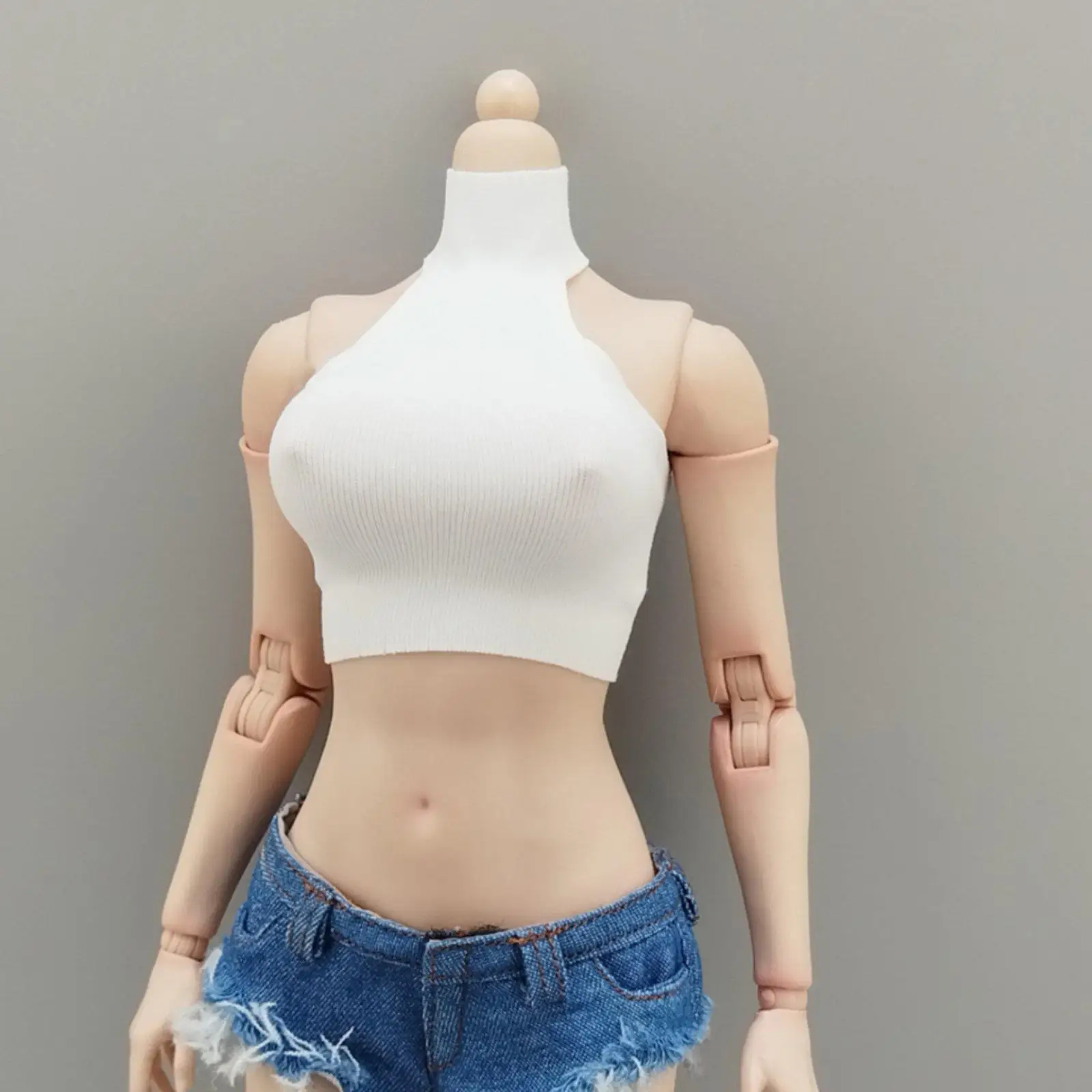 High Neck Doll Vest Sleeveless 1/6 Scale Backless shirt 1/6 Doll Short Top