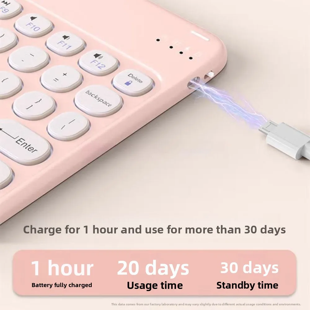 Keyboard Bluetooth 10 Inci Mini Keyboard Nirkabel Isi Ulang Ringan Portabel Keyboard Portabel untuk Penggunaan Seluler