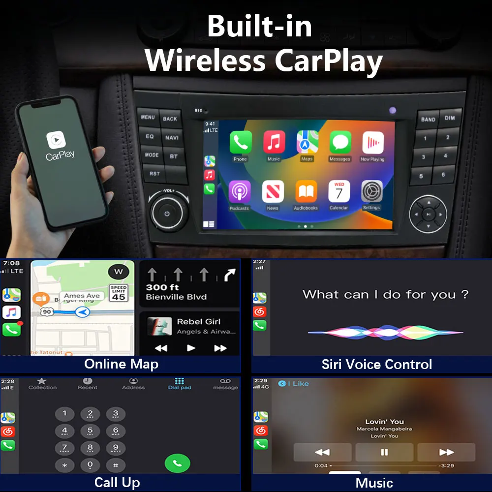 مشغل سيارة لمرسيدس بنز الفئة E W211 E200 E220 G-Class W463 C219 شاشات تعمل باللمس ترقية السيارات ستيريو فيديو وسائل الإعلام بلوتوث FM