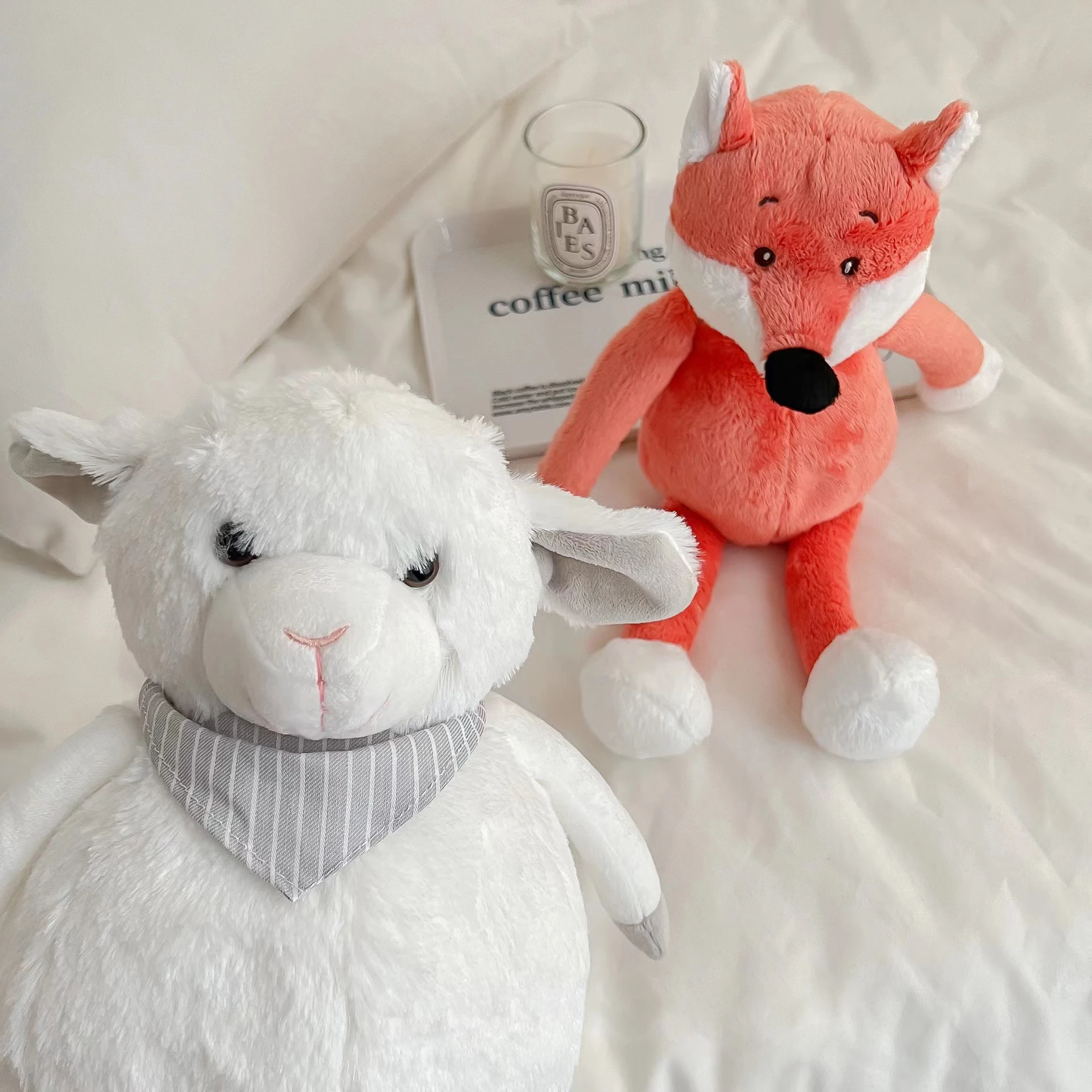 Simpatici animali del fumetto volpe pecora giocattoli di peluche decorazioni per la casa sonno del bambino accompagnare bambola morbida farcita regali di compleanno per bambini