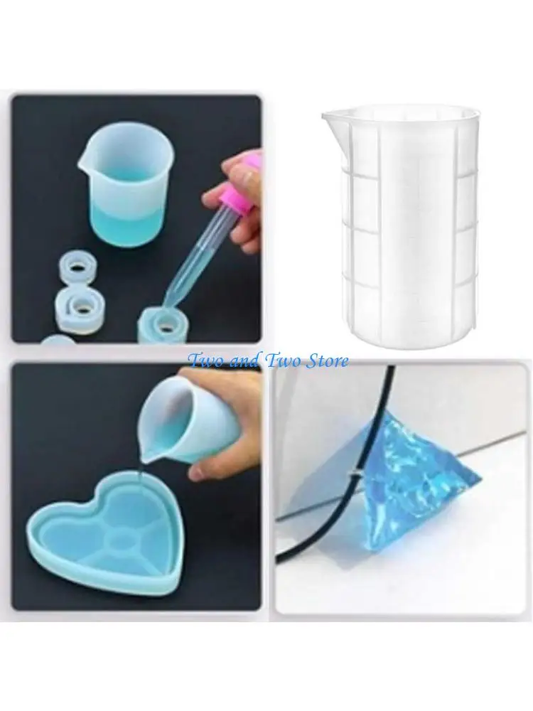 HX6F Silicone Large Measuring Cups for Resin Non-Stick Mixing Cups Too