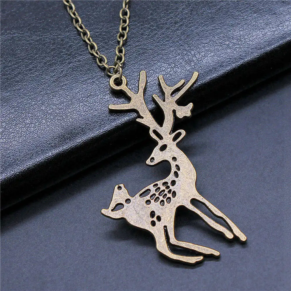 Cheap Cute Stuff Female Jewellery Horse Deer Unicorn Necklace 45Cm Or 70Cm Long Chain