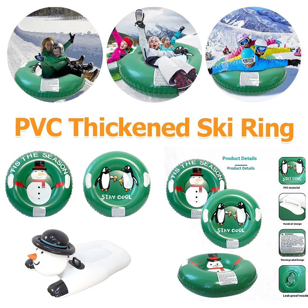 

Multi-Purpose Inflatable Snow Ring Premium PVC Construction with Non-Slip Handles Ski Board for Winter Outdoor Family Activities
