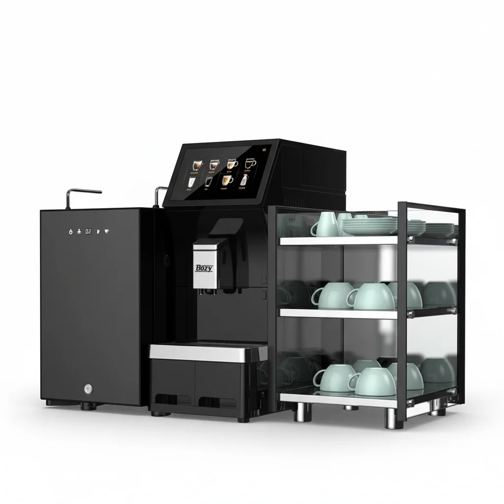 

Automatic Espresso Coffee Maker, Touch Screen Smart Machine with Milk Tank, ABS Stainless Steel, for Hotel Office, 18.5kg/40.7lb