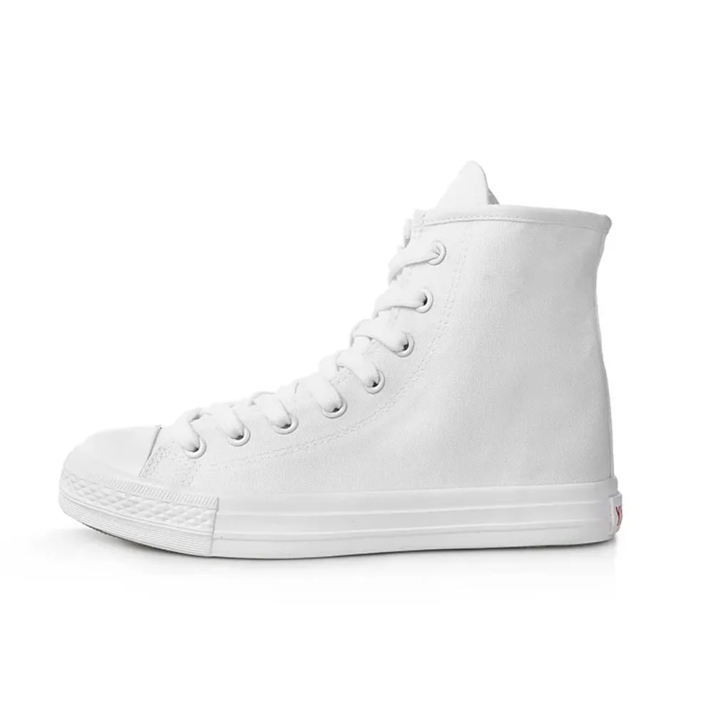 White Sneakers High-top Vulcanized Shoes Women\'s New Casual Canvas Shoes Casual Sports Shoe Lace-up Comfortable Women\'s Shoes