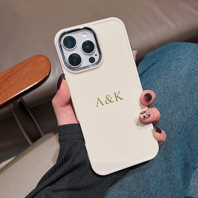 

Customized Personalized Name DIY Initials Phone Case For iPhone 16 15 14 13 12 11 Pro Max X XS XR 7 8 Plus Shockproof Soft Cover