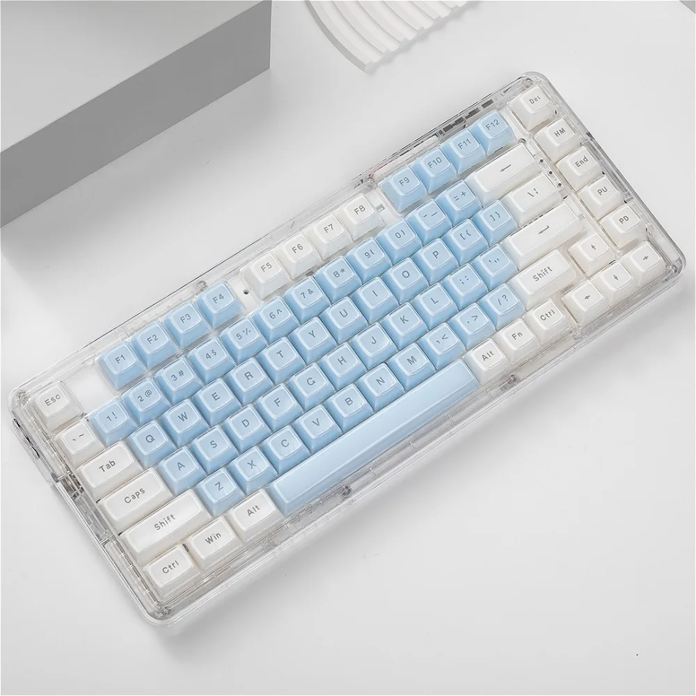 Cute crystal jelly, keycap OEM PBT material keycap set is suitable for HI75 61 84 96 98 99 104 F87 and other keyboards