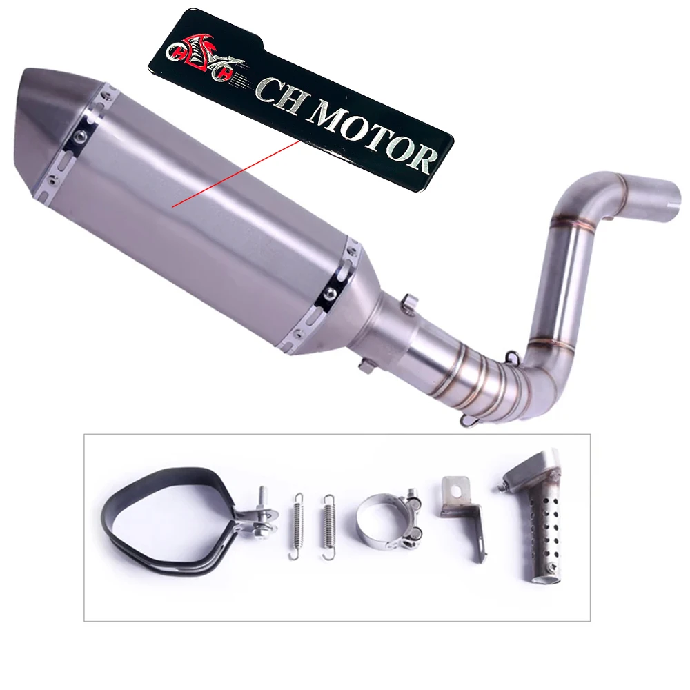 كاتم صوت عادم الدراجة النارية سهل الارتداء أنبوب الوصلة الأوسط بنظام كامل لـ KTM DUKE 125 150 200 390 2012-2016 سنة