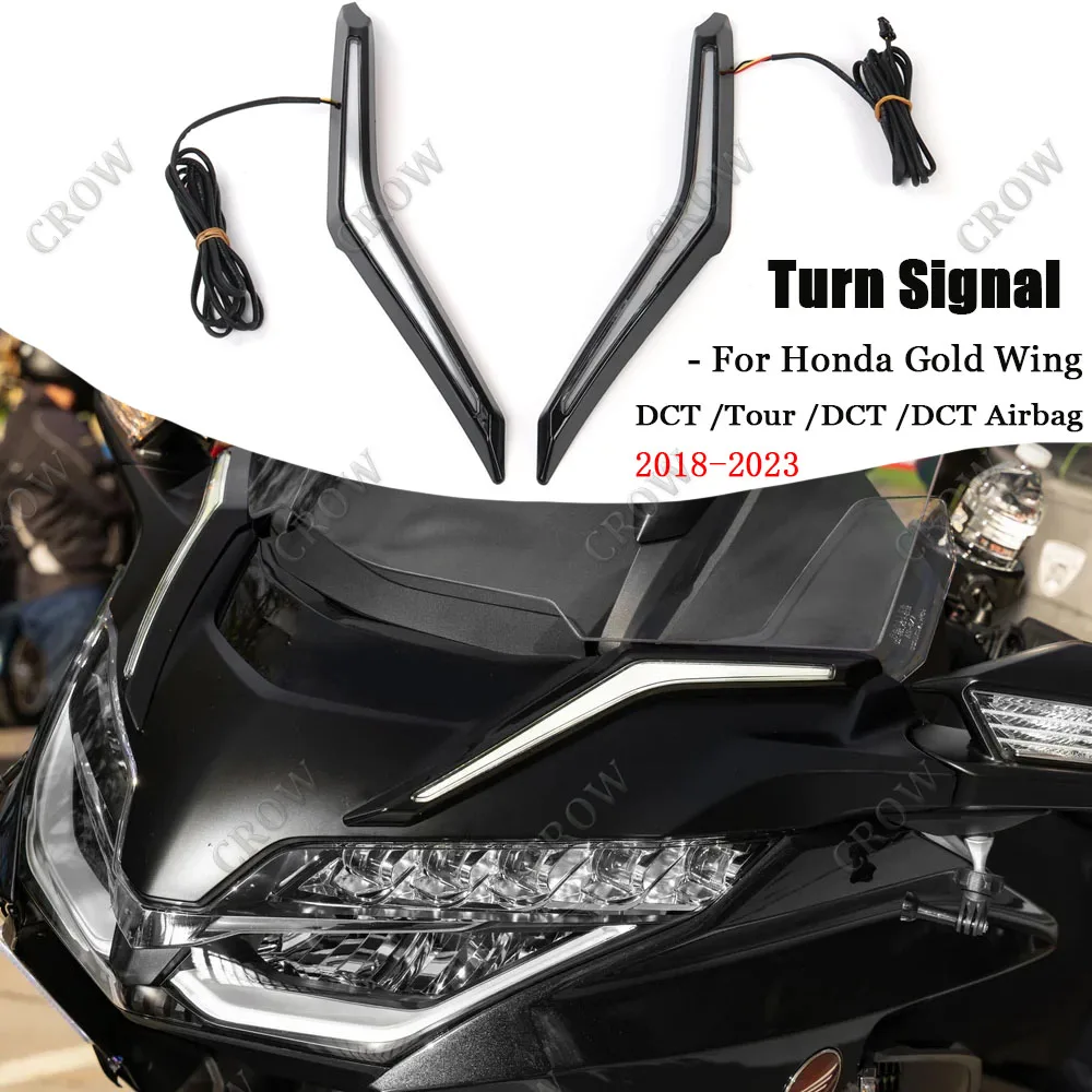 

Motorcycle Accessories LED Turn Signal Strike Windshield Trim Driving Lamp For Honda Gold Wing GL 1800 Tour DCT Airbag 2018-2023