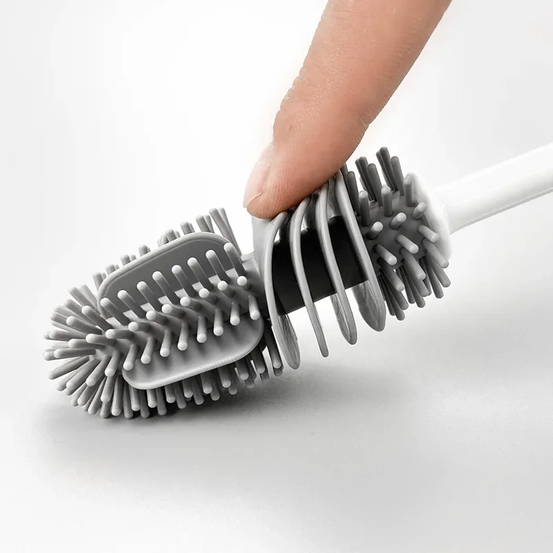 Long Handle Silicone Milk Bottle Glass Bottle Cleaning Brush  Multifunction Cup Mouth Scrubber Household Cleaning Tool